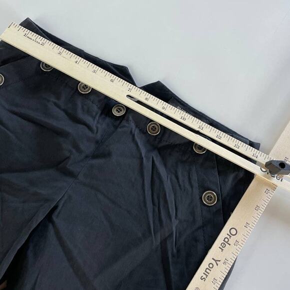 Club‎ Monaco Pants Women 0 Black Button Detail Notch Waist Ankle - Picture 4 of 7